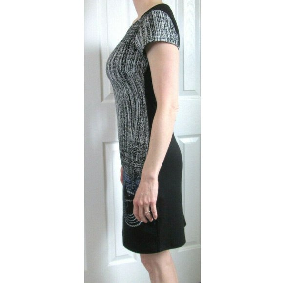 Desigual Black White Dress Office Cocktail Party, Date Casual Designer Women XS - Picture 6 of 12